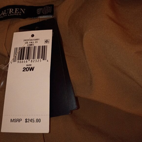 RALPH LAUREN LAUREN BULLION PLUS SIZE CAMEL WOMEN'S CORDOROY BLAZER   NWT - Picture 5 of 12